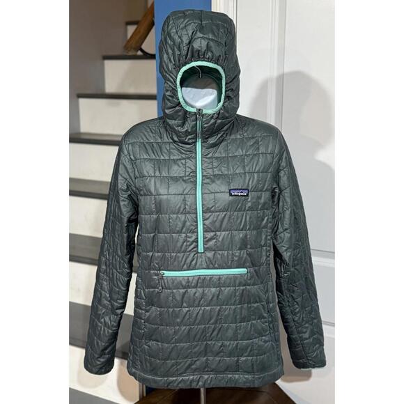 Patagonia Jackets & Blazers - Women's Medium Patagonia Nano Puff 1/2 Zip Bivy Hooded Regen Green Jacket READ!!